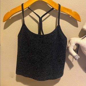 LN Beyond Yoga Cropped Tank Sports Bra Medium Grey/Black